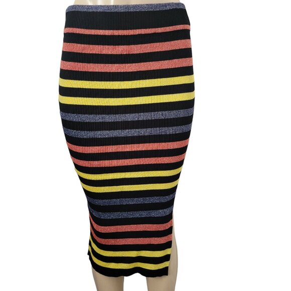 Say What NY Multicolor Stripe Sweater Knit Pencil Midi Skirt - Picture 1 of 10